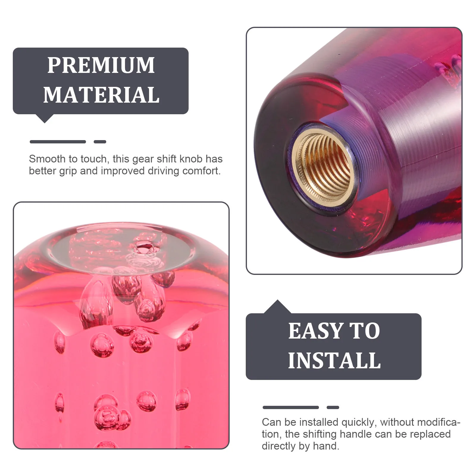 

Durable Dual Shift Knob 10cm Solid Material Car Gear Lever Stick Handle Suitable for Manual Automatic