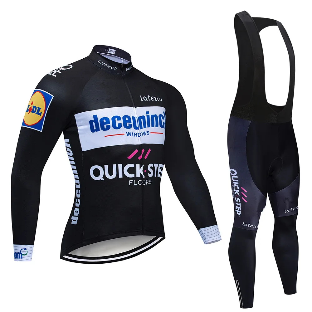 Quick step Cycling Jersey Set Long Sleeve Mountain Bike Clothes Wear Maillot Ropa Ciclismo Racing Bicycle Cycling Clothing