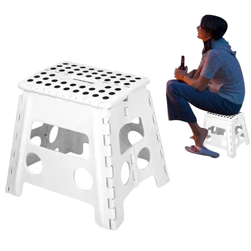 Folding Step Stool With Carry Handle Portable camping Small Stool NonSlip Foot Stool For Kitchen Living Room Bathroom Outdoor