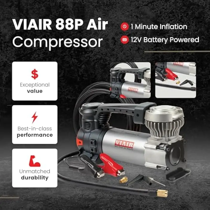 Draagbare 12V luchtcompressor voor auto's, vrachtwagens en SUV's - 120 PSI zware pomp met meter en draagtas