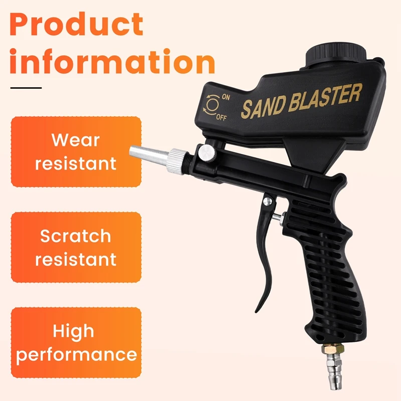 Sandblasting Tool Portable Adjustable 90Psi Handheld Pneumatic Blasting Tool Set Small Sand Blasting Machine