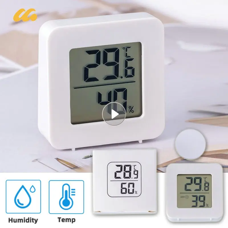 Mini Digital Thermometer Hygrometer LCD Display Temperature Humidity Meter Sensor Wall Mounted Indoor Room Weather Gauge Tools