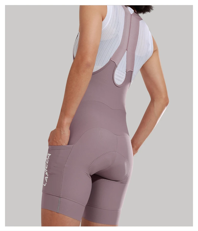 LAMEDA Radfahren Trägerhose Stoßdämpfung Gepolsterte Rennrad Shorts Reiten Radfahren Trägerhose Atmungsaktive Damen Sommer MTB Shorts – Detail 6
