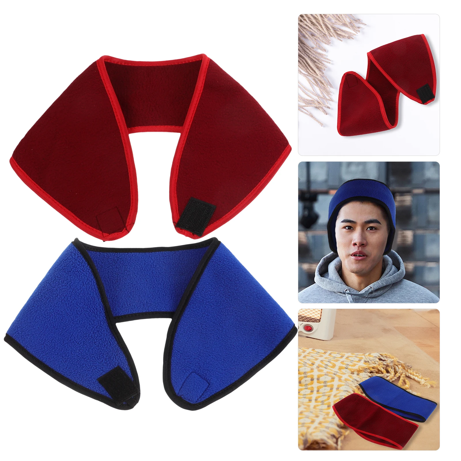 2 قطعة عصابات أذن من الصوف القطبي قابلة للتعديل أغطية أذن دافئة للطقس البارد والرياضات الشتوية والجري والتزلج وركوب الدراجات الحرارية في الهواء الطلق #1