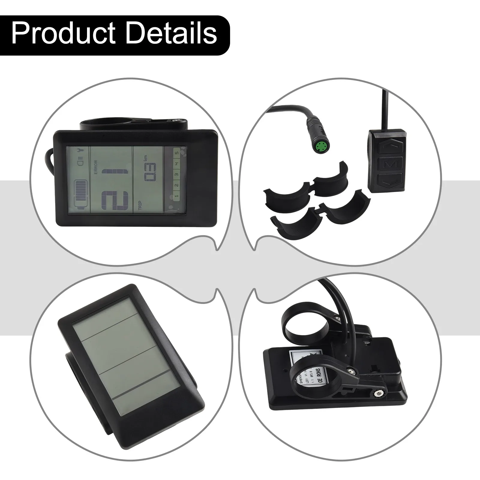 

For Cycling Upgrades LCD Display For Midmotor LCD Display For Electric Bike Gear Display Maintenance Status Indication