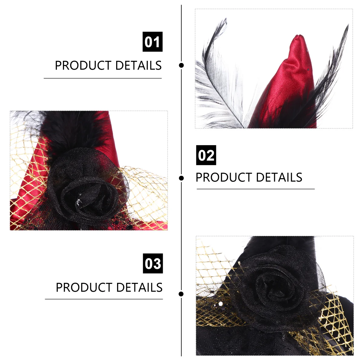 

2 Pcs Clothing Hats for Women Fabric (Polyester) Witch Headbands Halloween Costume Accessories