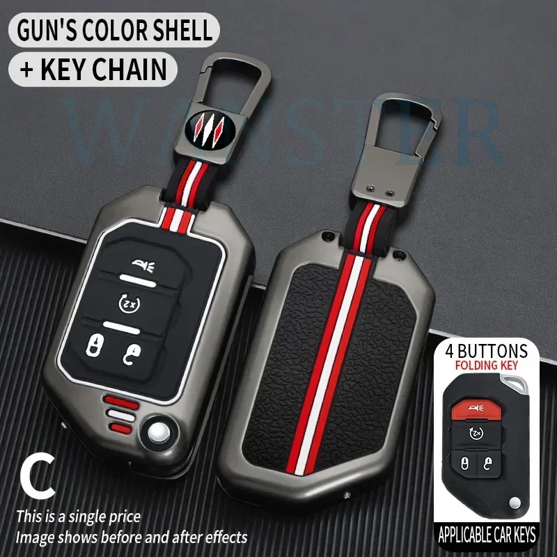 

Для Jeep Wrangler Gladiator JL JLU Rubicon Sahara JLU JT 2018 2019 2020 2021 2022, аксессуары, металлический чехол для ключей от автомобиля, чехол для брелока