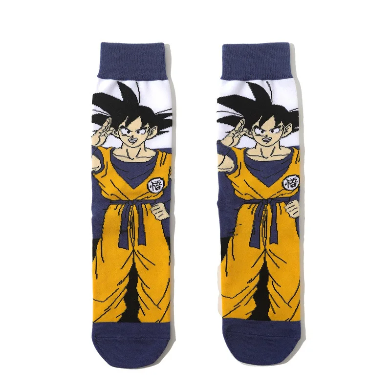 1 para skarpetek Dragon Ball Anime Figurki z kreskówek Goku Vegeta Drukowane skarpetki typu Mid-tube dla mężczyzn Outdoor Sports Oddychająca