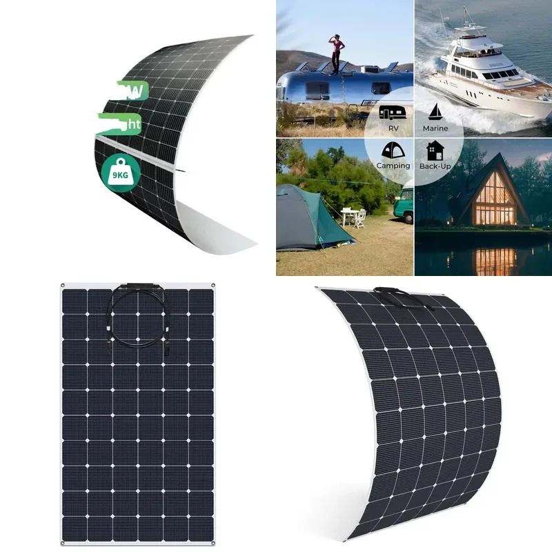 Car Roof Hood Bonnet ETFE Monocrystalline Flexible Solar Panel 450W High Power for Electric Vehicle EV Charging