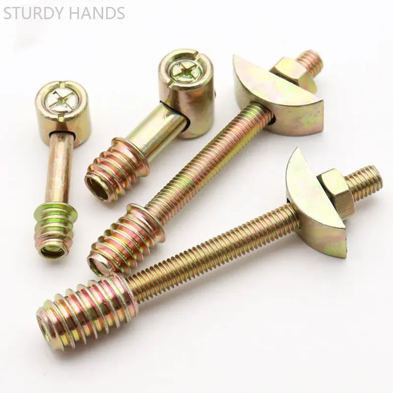 

10Set Thickened 4-in-1 Connector Screw Wheel Eccentric Nut Assembly Wardrobe Bed Patchwork Furniture Hardware Accessories