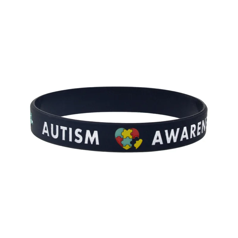 1 PC Autism Awareness Hope Love Silicone Wristband Adult Size Bracelets