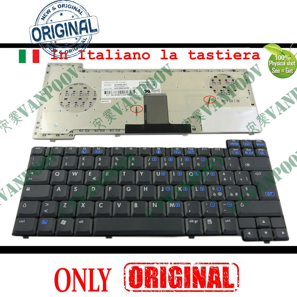 New Laptop Keyboard for HP nx7300 nx7400 nc8430 nw8440 nx8420 Matt Black Italian IT Version - K061026R1