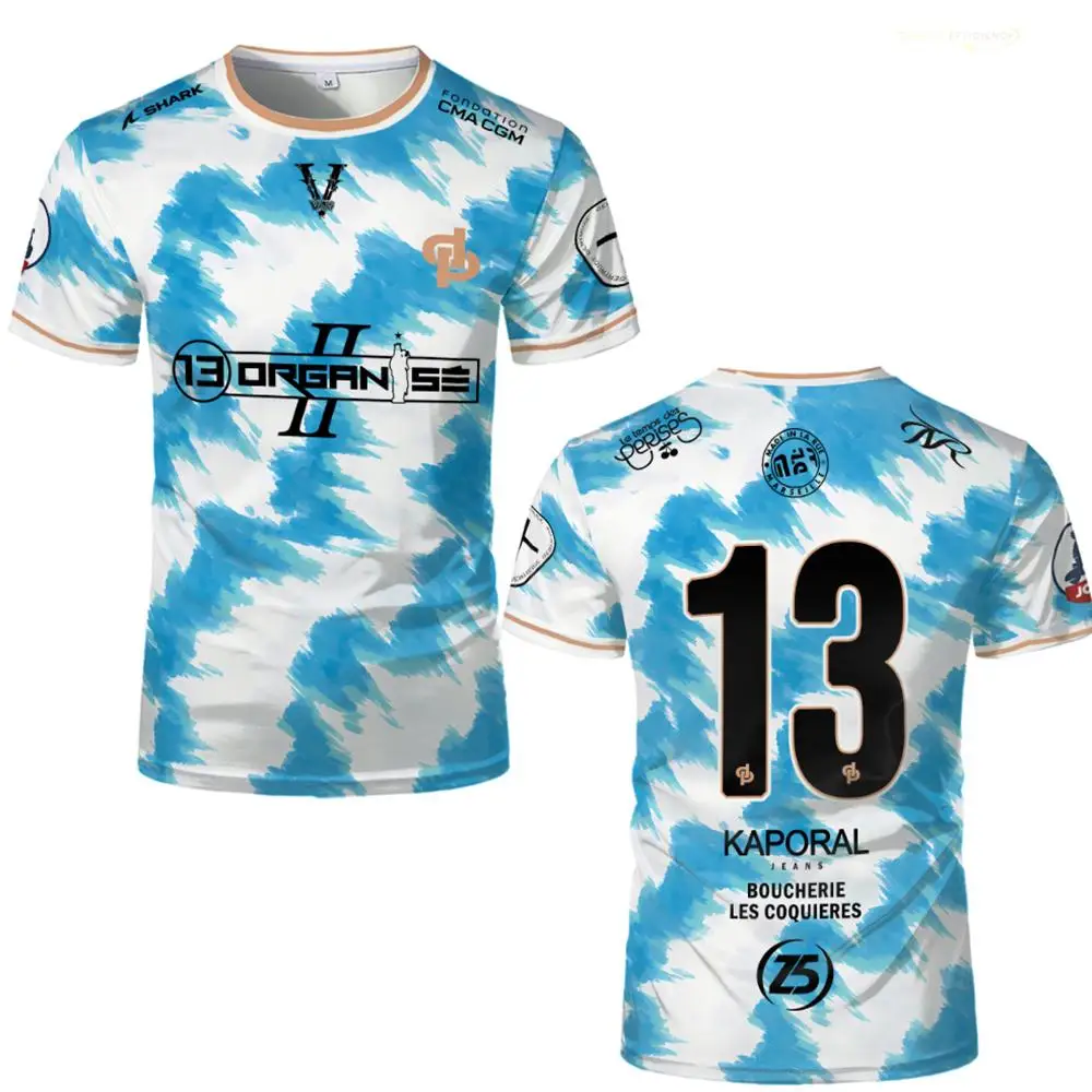 New JUL Marseille Rap All-Over Print Jersey 13 Organize Hip Hop Football T-Shirt Training Uniform Unisex Custom Streetwear