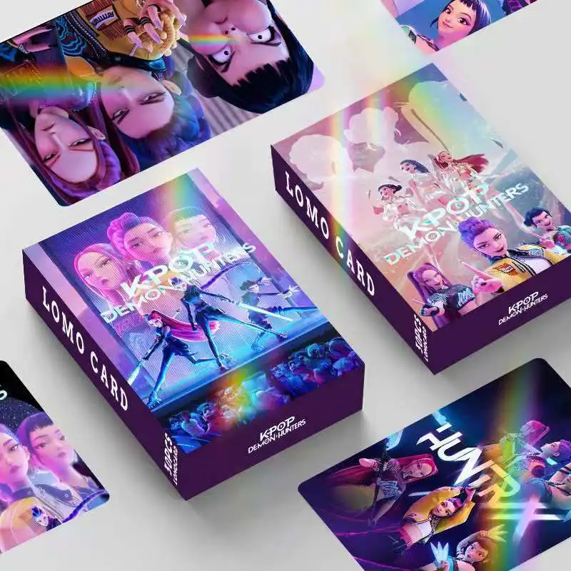 New Kpop Demon Hunters Photocards Laser Card Anime Character Small Card Postcard Set Mini Collection Book Card Birthday Gifts ﻿