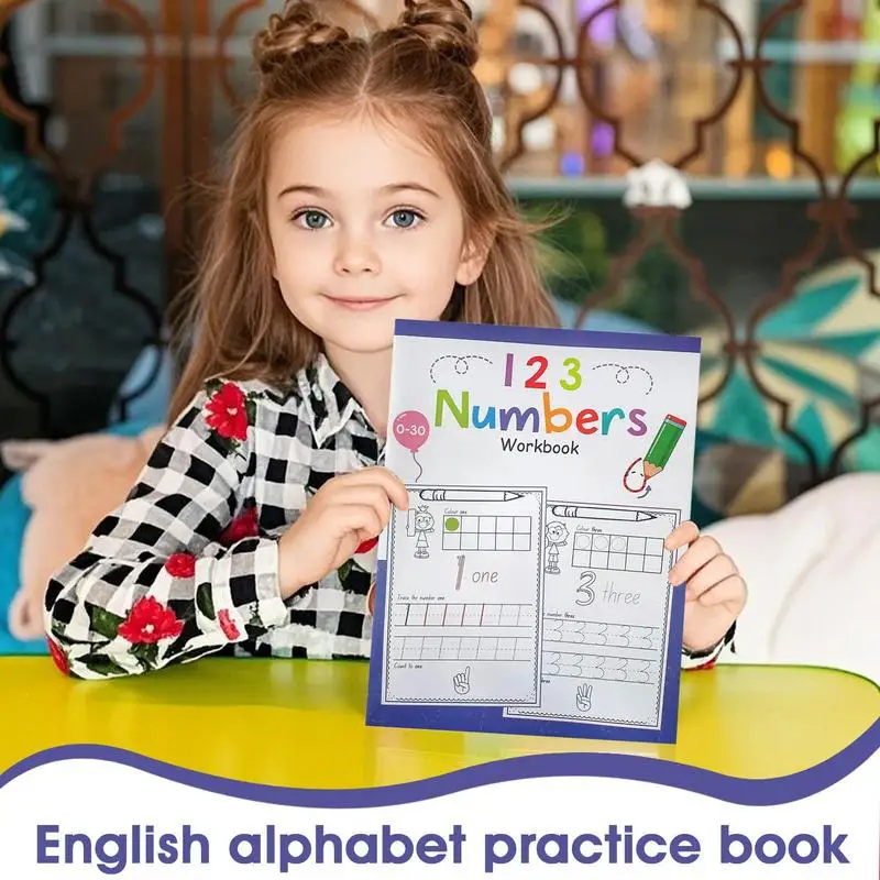알파벳 추적 도서 A4 영어 알파벳 쓰기 연습 편지 추적 도서 3-6 세를위한 대화 형 조기 학습 워크북