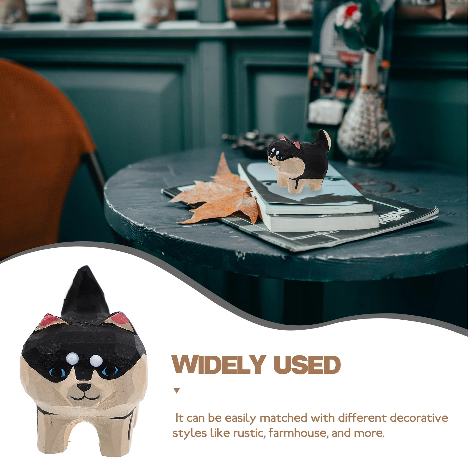 

Wooden Puppy Sculpture Small Colorful Dog Statue Desktop Decor Rustic Farmhouse Wood Dog Ornament Wood Decors Wooden Decor