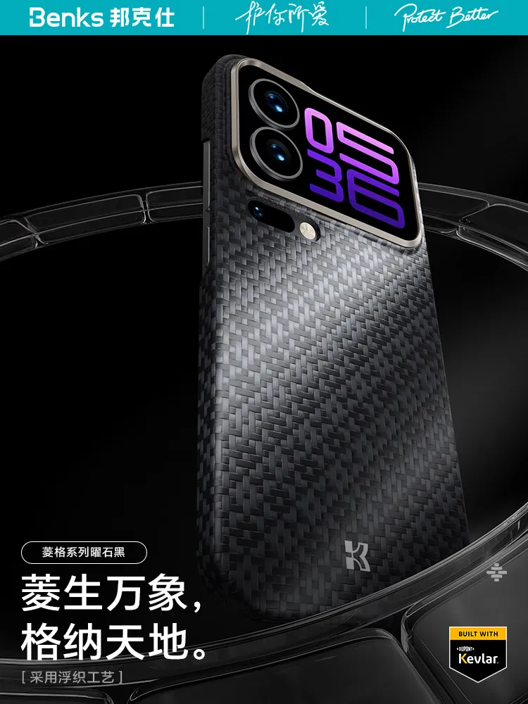 

Чехол Benks для Xiaomi 17 Pro Max из углеродного волокна, новый, из кевлара, в стиле «Компилляция», ультратонкий, противоударный
