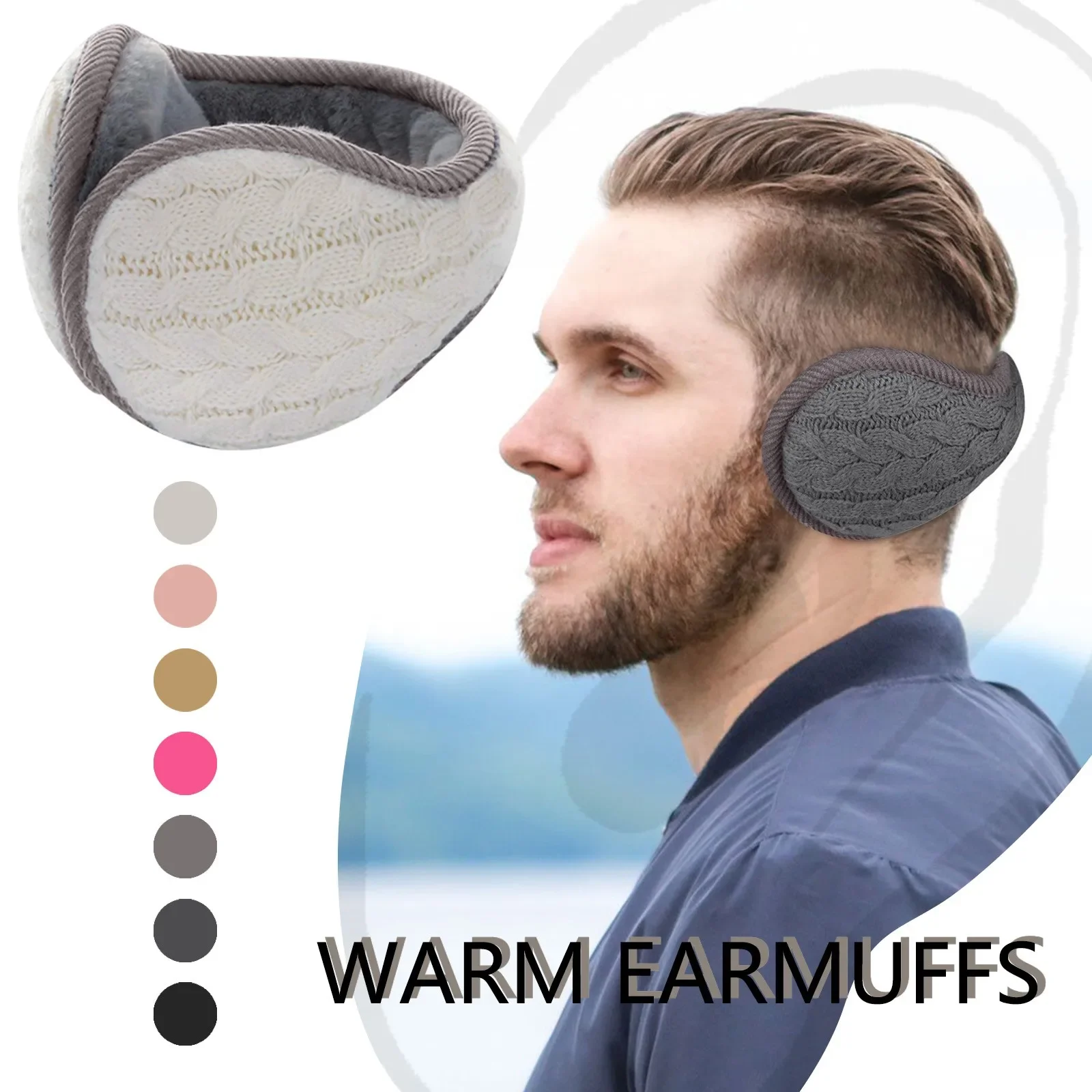 Men Women Warm Earmuffs Winter Fashion Thickened Plush Coldproof Soft Earmuffs Protector for Outdoor Cycling Running Skiing