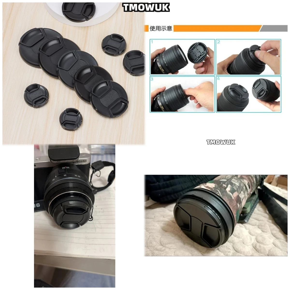 

For FUJIFILM X-S10 X-T60 X-Pro3 X-A10 X-H2S X-M1 X-E4 X-T5 X-T200 X-T10 Camera Lens Cap Protective Cover Center Pinch Snap-on 49