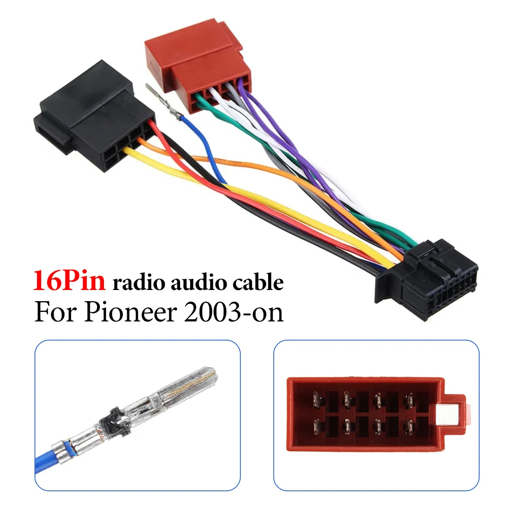 16Pin Car Stereo Radio Player CD Tail Line ISO Wiring Harness Connector Audio Cable For Pioneer 2003-on CD Player Tail Line