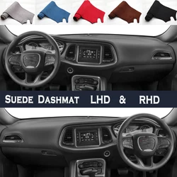 Car Styling Suede Dash Mat Covers Dashmat Dashboard Pad Protector Accessory For Dodge Challenger SXT SRT 392 AWD 2015-2022
