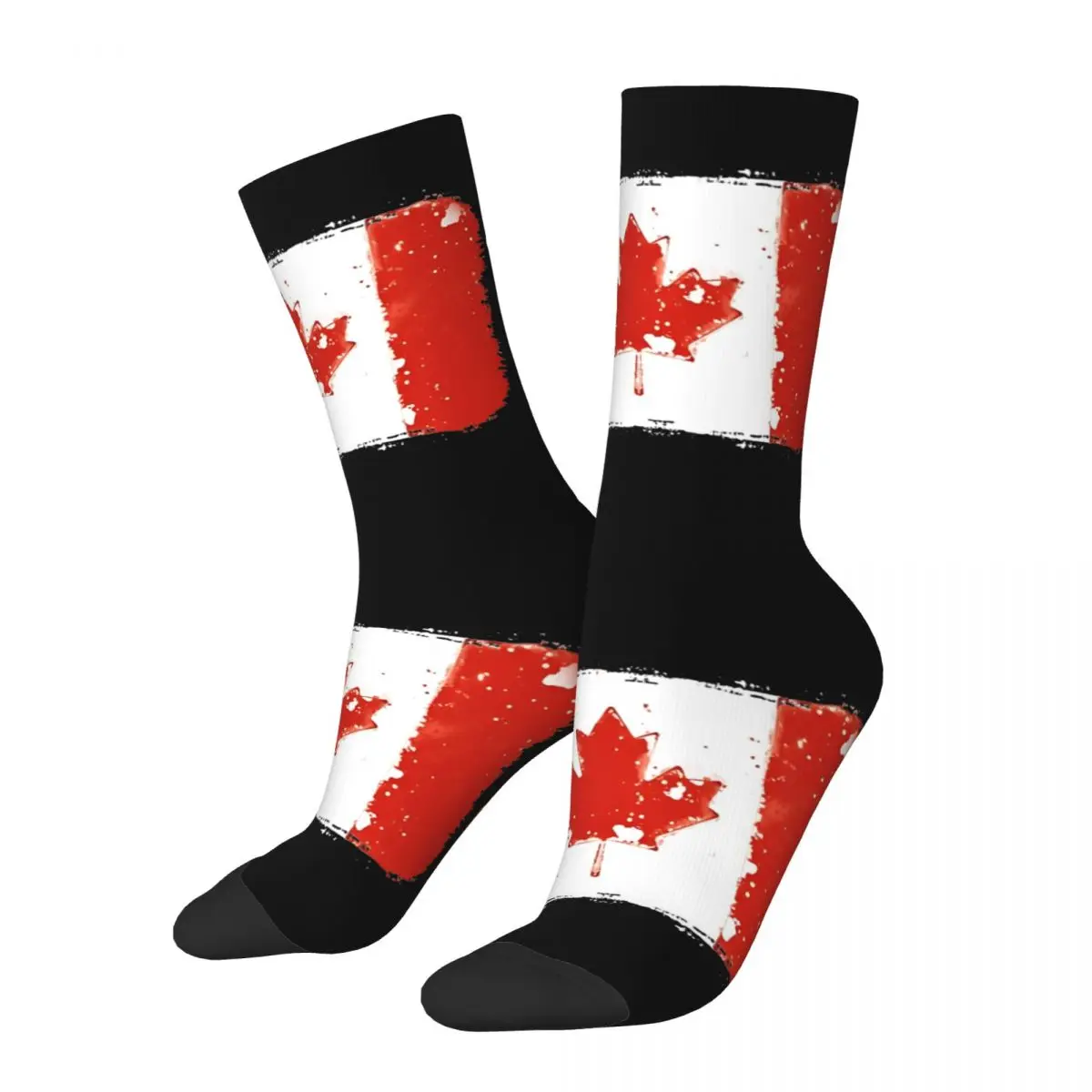 Men Socks Canada Flag Canadian Flag Splat Stockings Autumn Elegant Breathable Socks Pattern Outdoor Sports Non-Slip Socks