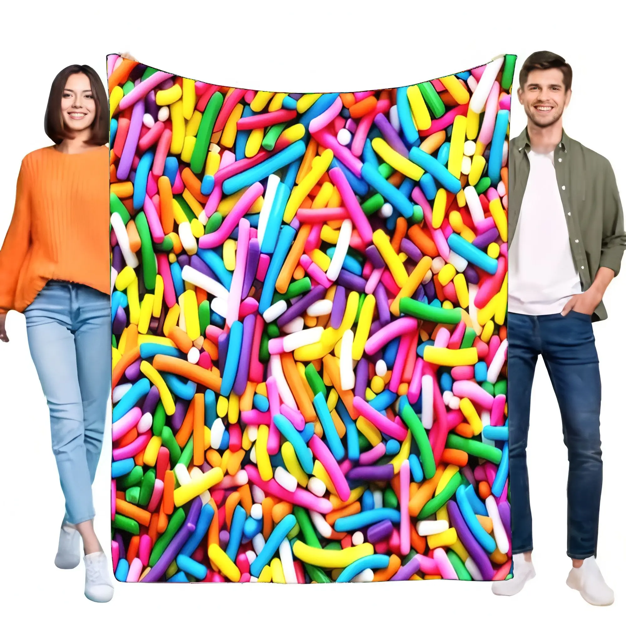 Colorful Sprinkles Blanket Soft Cozy Throw for Home Decor Lightweight Plush Bed Sofa Gift for Kids and Adults, Perfect for Birth