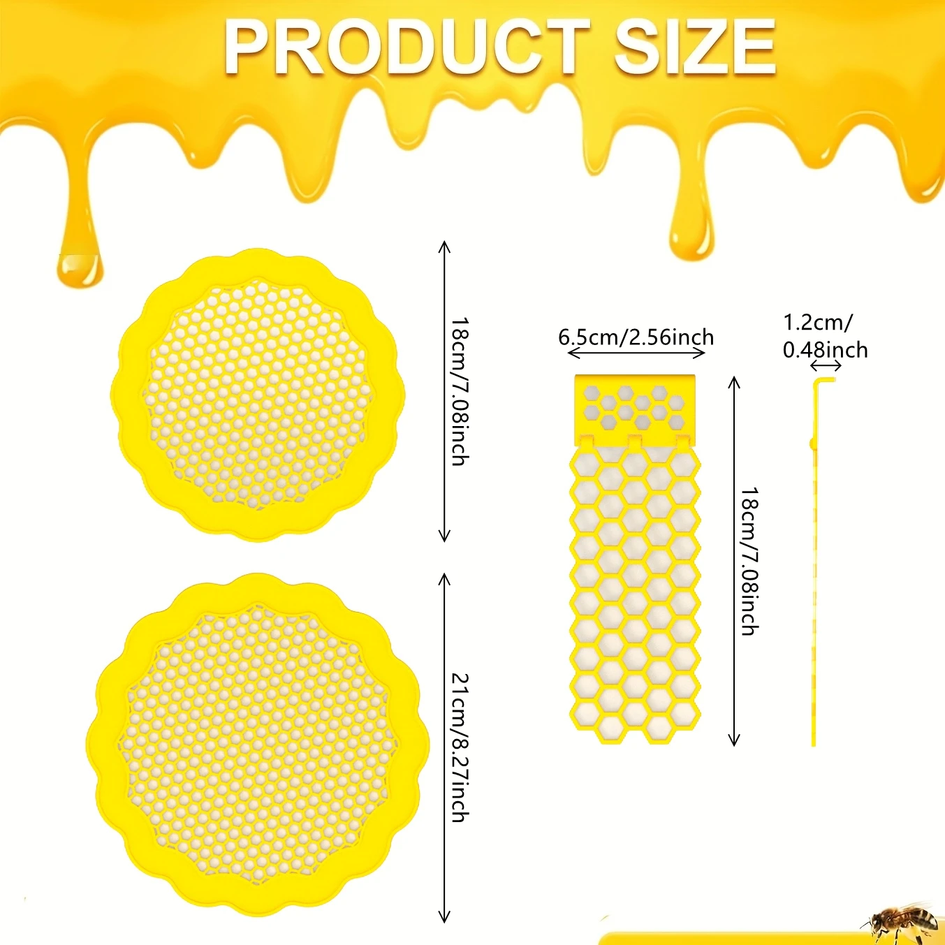 3Pcs Bee Waterer Set 2 Round Trays & 1 Foldable Bee Ladder Garden Floating Drinking Station