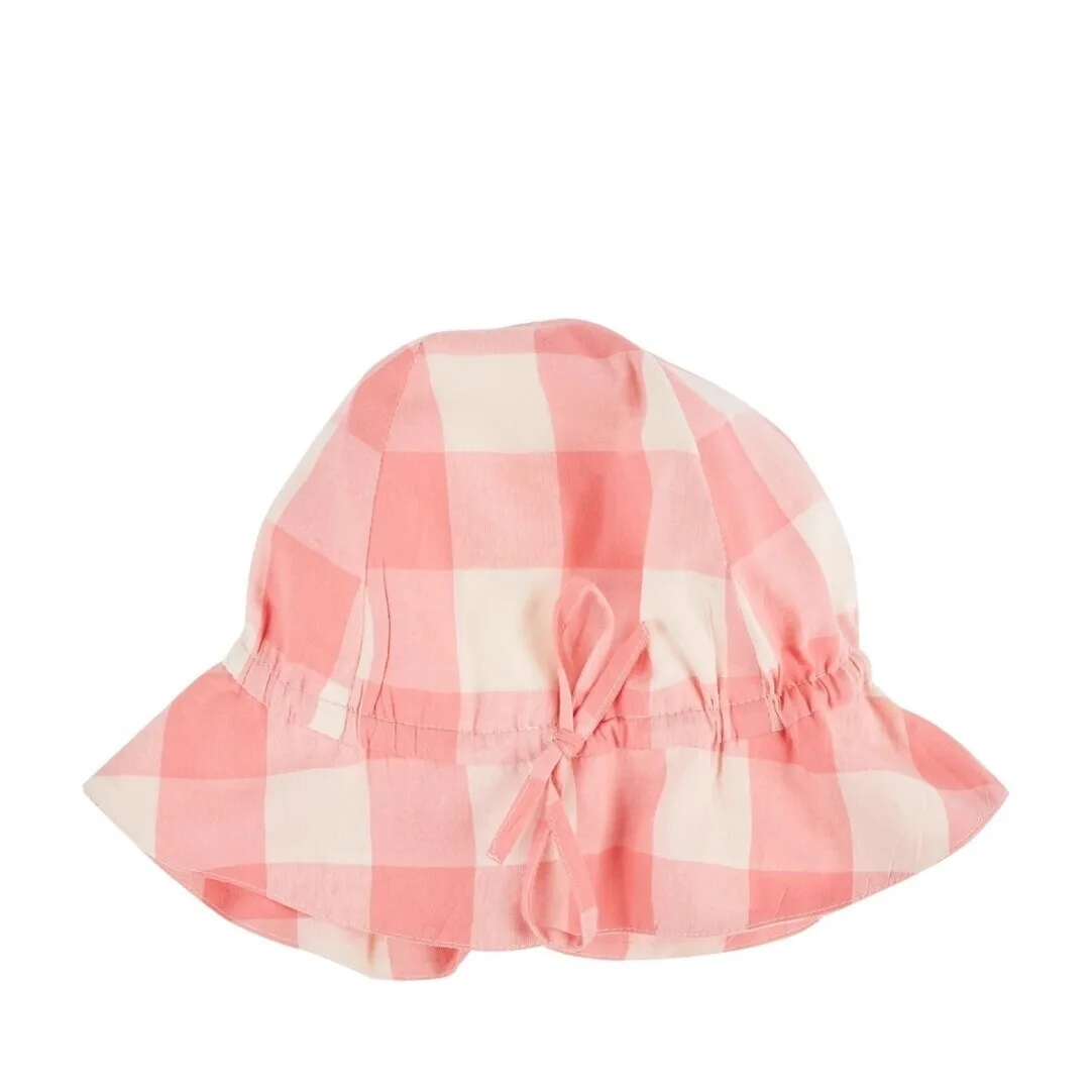 Chapéu infantil primavera e verão fino feminino bebê pescador chapéu 2025 novo verão guarda-sol chapéu para meninas chapéu xadrez