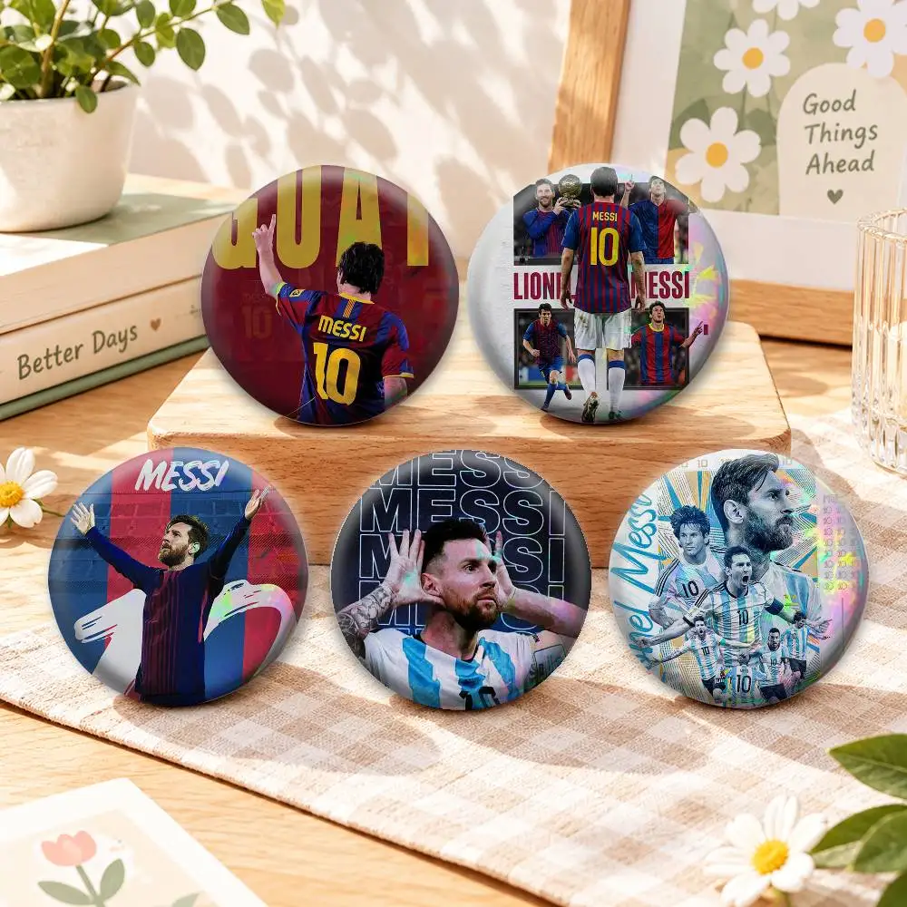 Argentina L-Lionel Messi-i  Badges Creative Tinplate Button PinsBrooch Badge Clothes Backpack