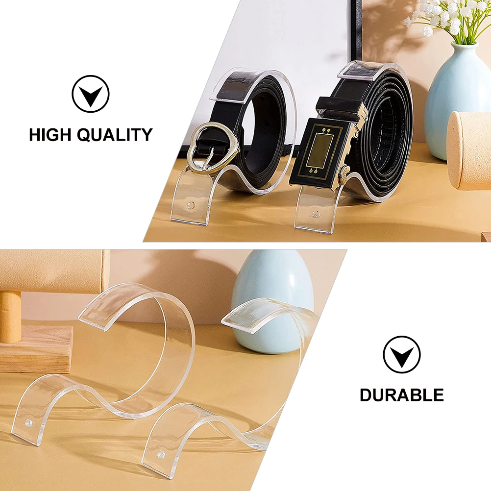

10pcs Belt Display Stand Acrylic Racks Clear Shelf High Quality Transparent Smooth Surface For Home Shopping Malls