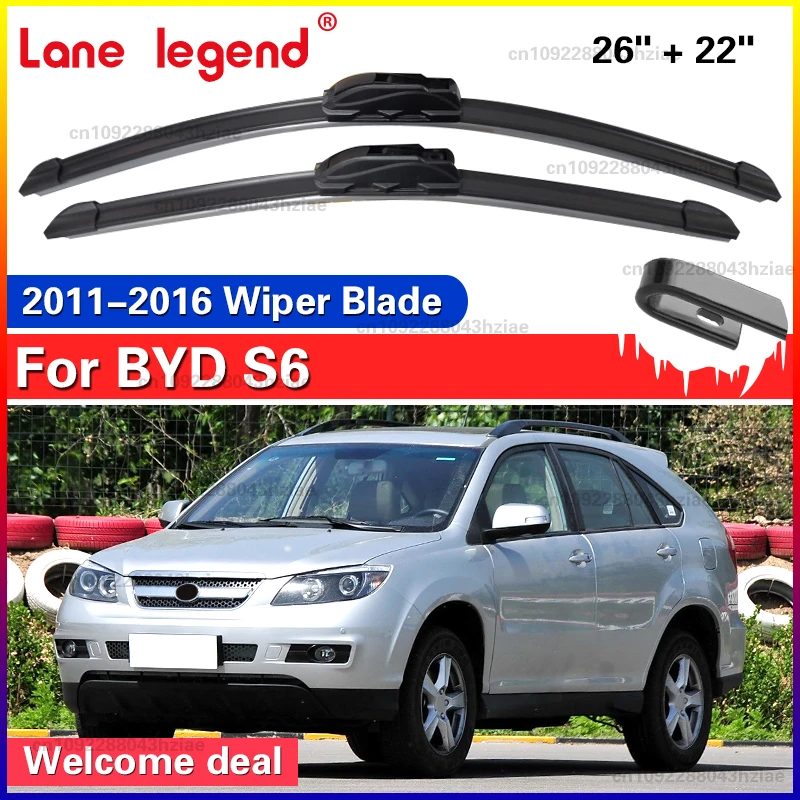 Für BYD S6 2011-2016 26 "+ 22" 2 stücke Frontscheibe Wischer Klingen Pinsel Cutter Zubehör 2012 2013 2014 2015