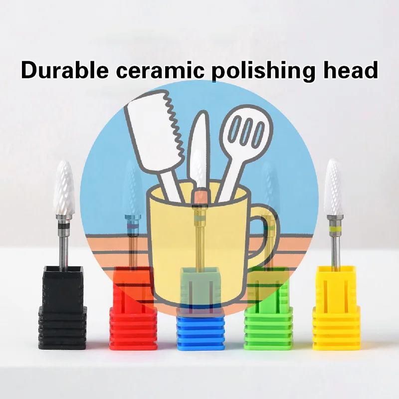 セラミック製ミリングカッターネイルドリルビット電動マニキュアペディキュアミルビットマシンファイルネイルアートツール機器