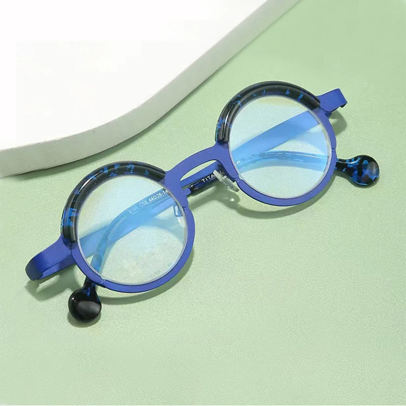 

Fashion Women Circular Glasses Frame New High-end Brand Design Acetate Optical Eyewear Men Myopia Reading Prescription Eyeglass