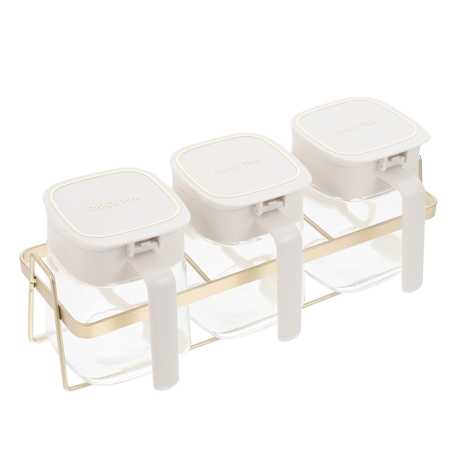 

Seasoning Jar Set Condiment Containers Salt Sugar Dispenser Plastic Powder Spoon Dishes Lids Multifunctional Boxes Kitchen