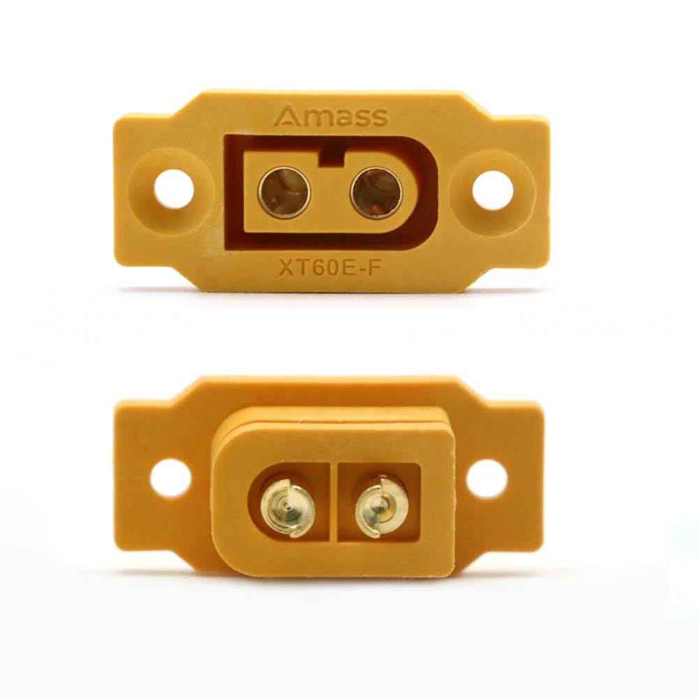 30PCSAmass XT60E-F Female XT60E Plug Large Current Gold-Plated Brass Connector For Power Battery Adapter RC Aircraft Racing Dron