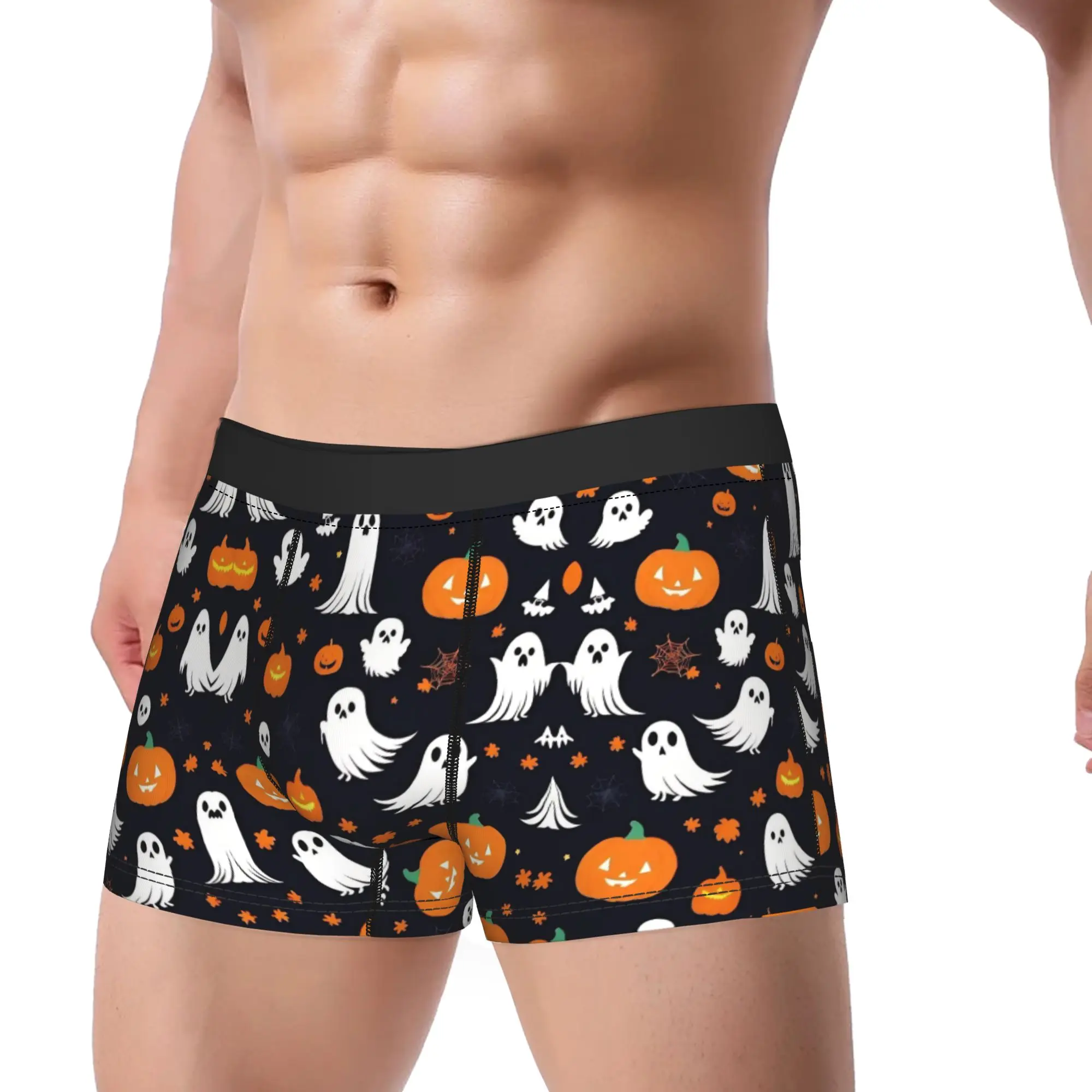 Halloween Ghost Pumpkin Spooky Trick Or Treat Witch Boxers Humorous Underwear  Boxer Shorts Gag Gift For Man