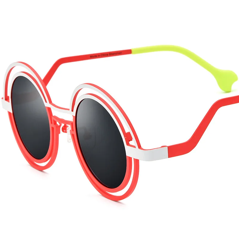 Round sunglasses for men and women trendy two-tone sunglasses celebrity-style driving glasses