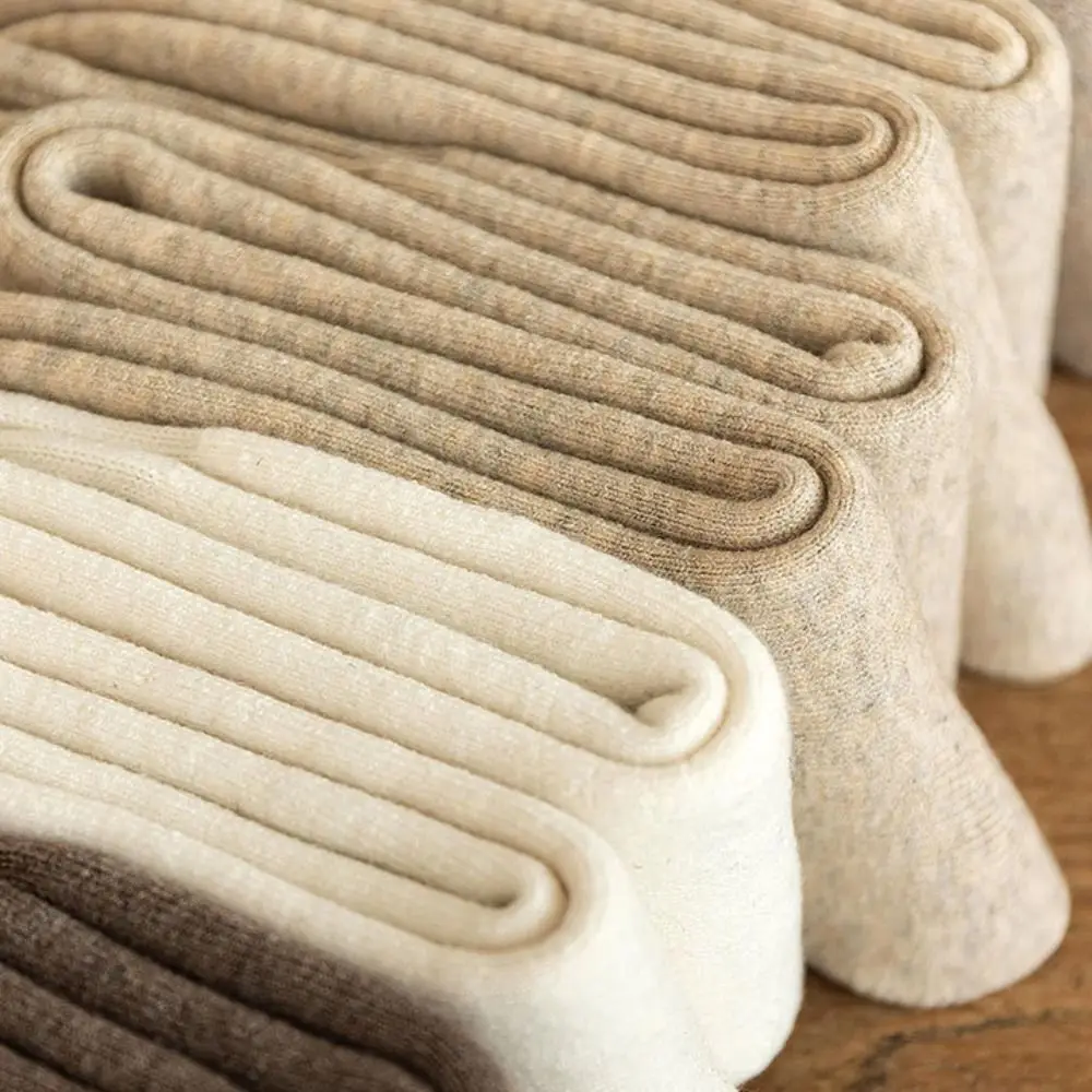 แฟชั่นผ้าฝ้ายเข่าสูงถุงเท้าสีทึบหนากว่าเข่าถุงเท้า JK Lolita เท้าอุ่นฤดูใบไม้ร่วงฤดูหนาว