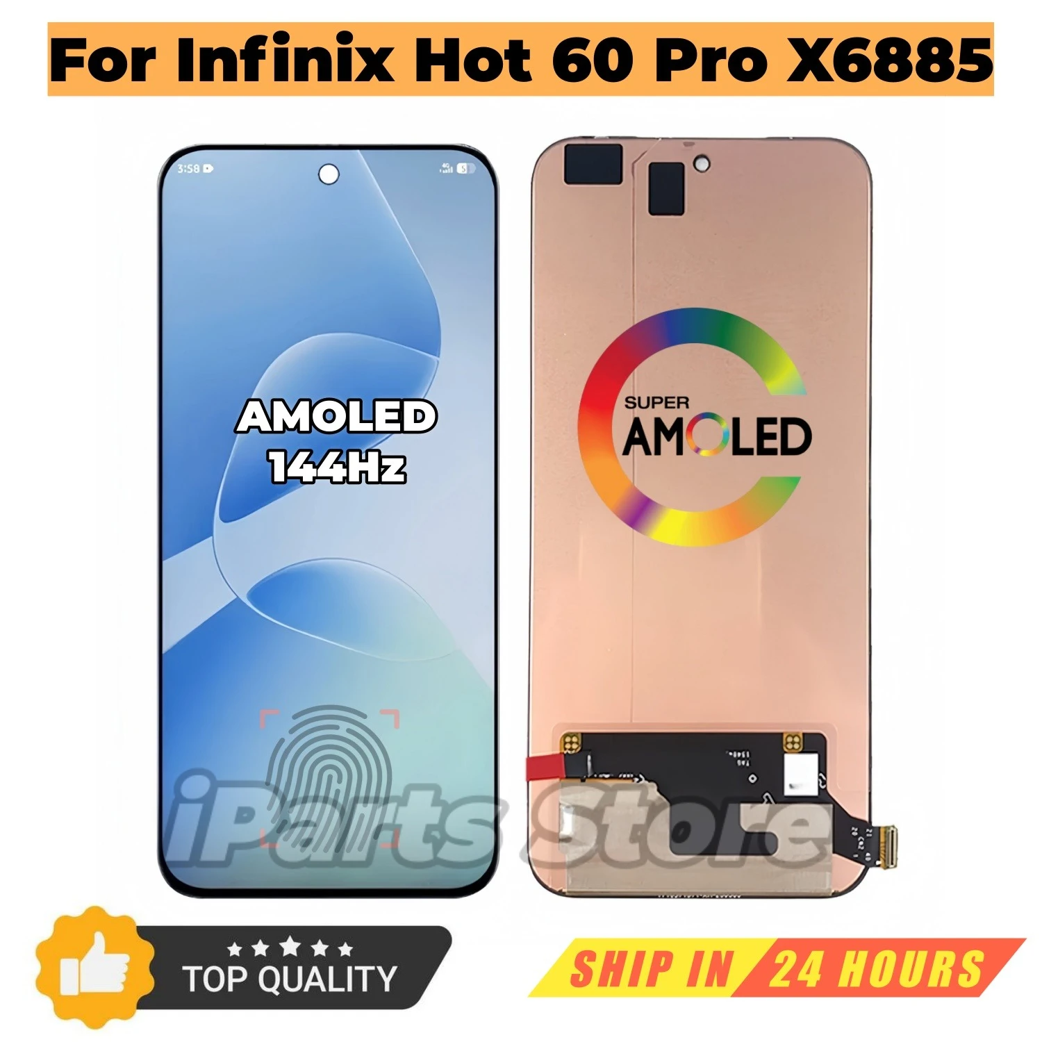 iparts-replacement-new-display-for-infinix-hot-60-pro-x6885-144hz-amoled-touch-screen-digitizer-with-frame-assembly-oem