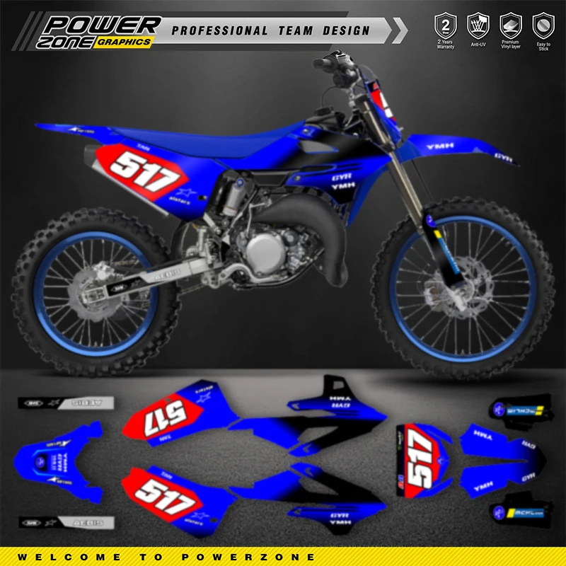 PowerZone Custom Team Graphics Decals For 3M Stickers Kit For YAMAHA YZ85 2022 2023 2024 2025 85 002