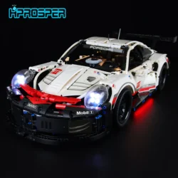 Hprosper 5V LED Light for Lego 42096 Technic Porsche 911 RSR Decorative Lamp With Battery Box (Not Include Lego Building Blocks)