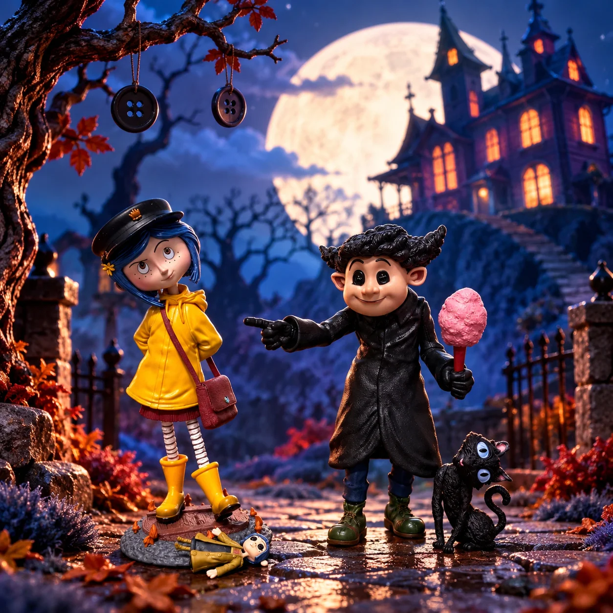 Coraline Wybie Button Eyed Stop Motion Duo Secret Door Coraline Movie Movie Merch Action Figure Model Doll Statue Ornament Toy