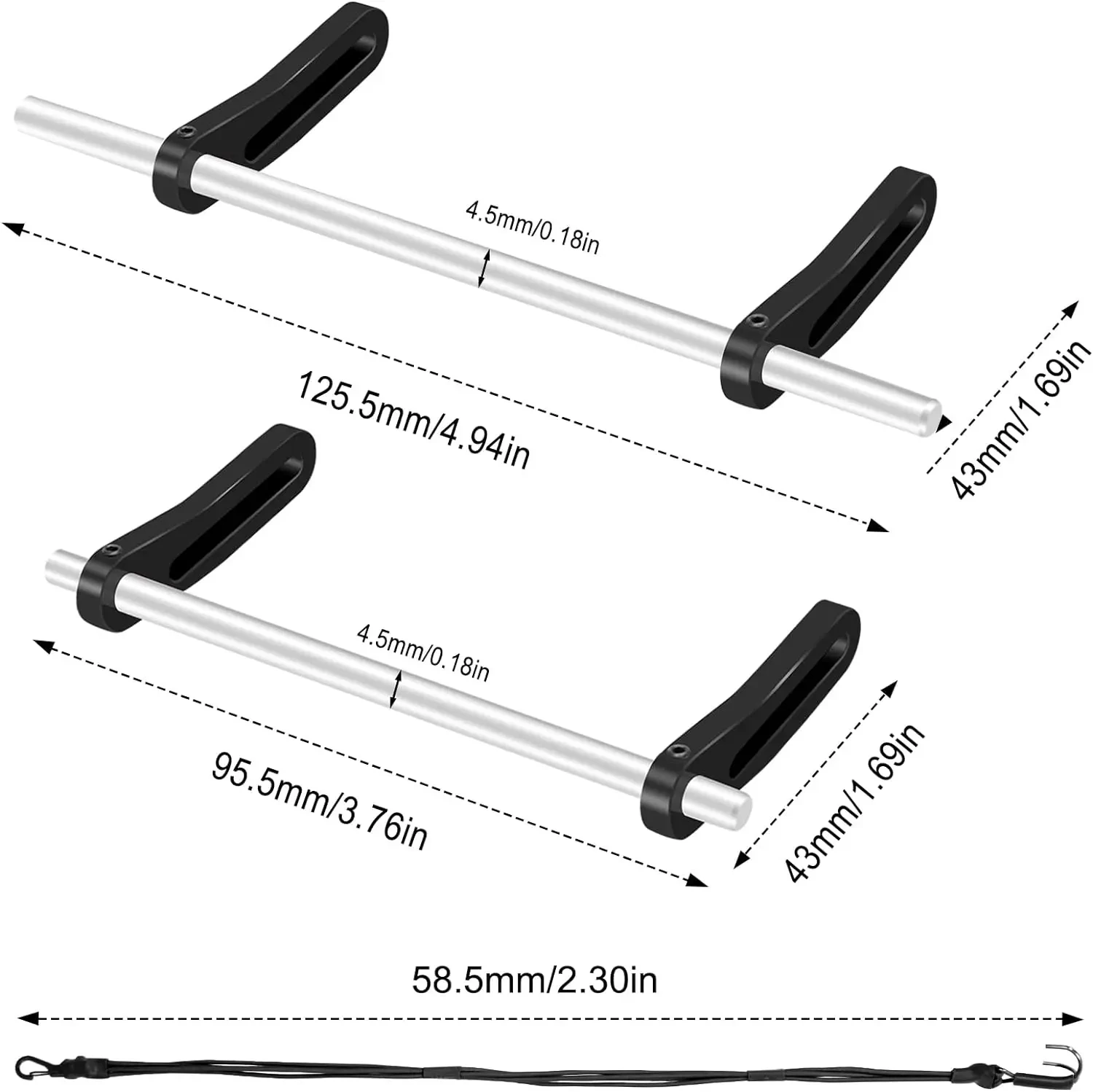 Front&rear tlumič s modulární fairlead d-ring pro 1/10 pásový auto aktualizovat axiální scx10 trx4 6 gen7 gen8 komponent enduro