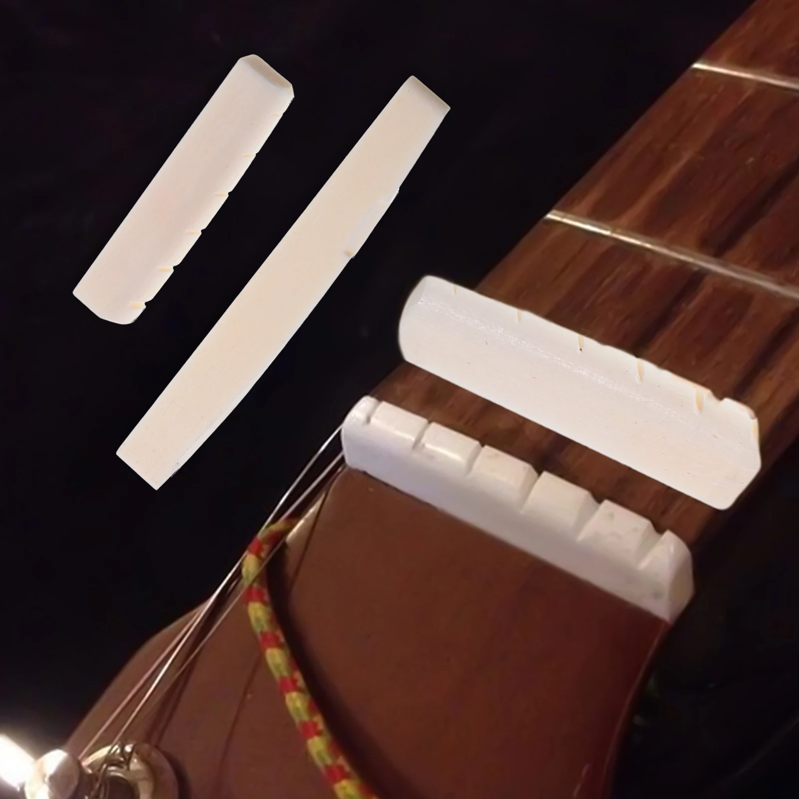 

2 Sets Folk Guitar Supplies Pillow Acoustic Saddle Nut Musical Instrument Bridge
