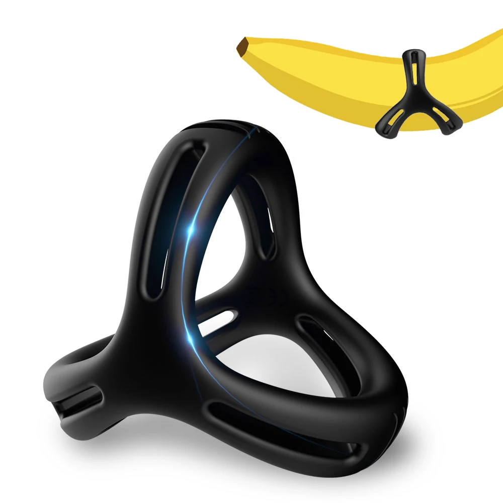 Anillo de silicona para el pene para hombres, retraso de la eyaculación, anillo de bloqueo del Semen, suministros para adultos, masturbación masculina, Juguetes sexuales