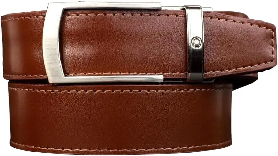 Men's Ratchet Belt with Leather Strap - Micro-Adjustable Tactical Gun Belt for Concealed Carry, EDC Accessories