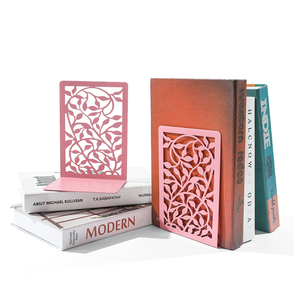2Pcs Coil Around Treelike Desktop Bookends Gift for Book Lovers Office Desktop Home Bookends Iron Book Ends Office Supplies