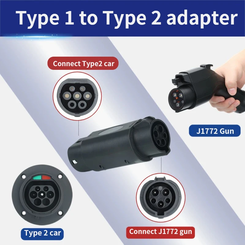 WUFEN chargement de véhicule électrique Type2 vers GBT connecteur Type2 à Type1 EV adaptateur Type1 à GBT EVSE chargeur Type1 à Type2 pour EV