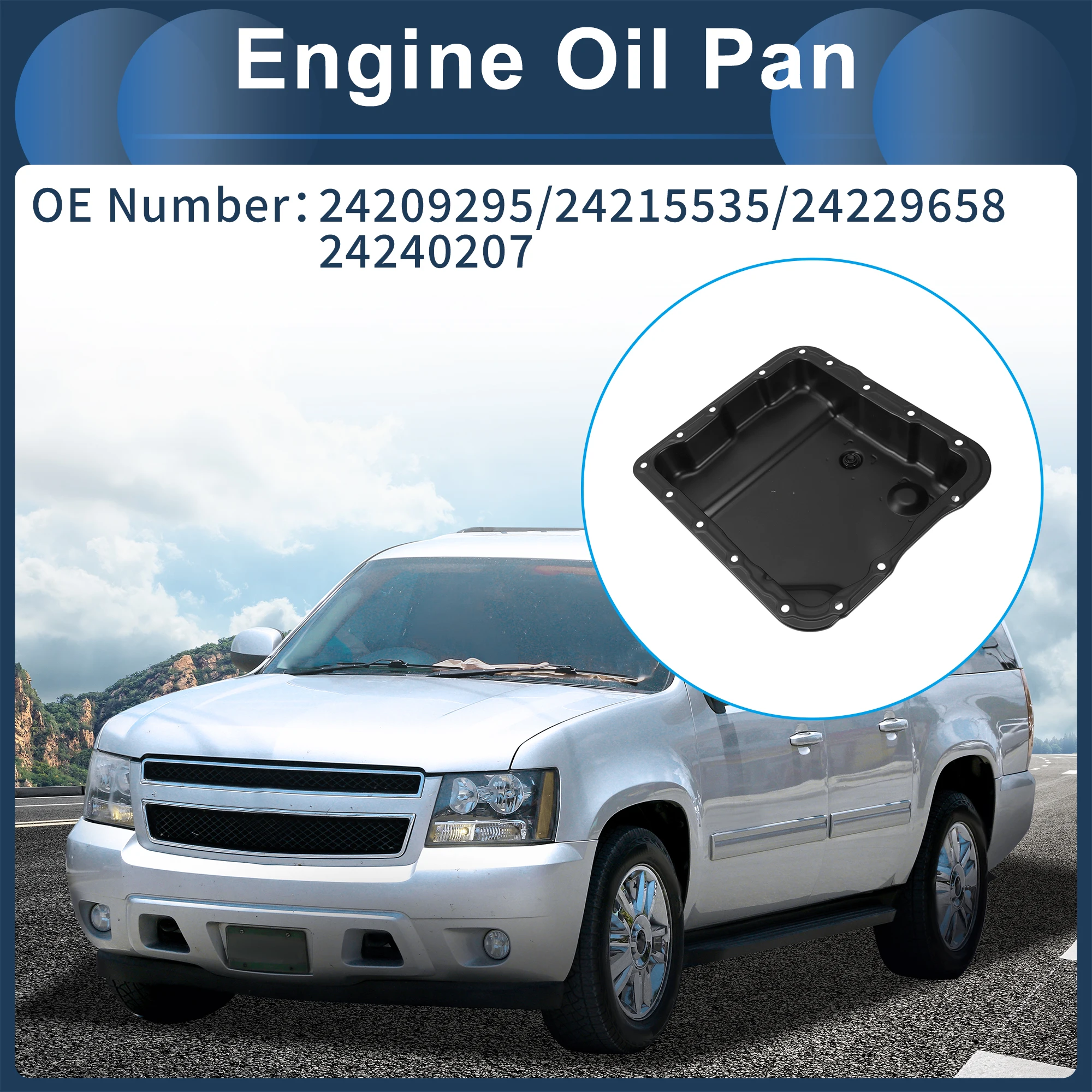 

UXCELL Engine Oil Pan Oil Pan Sump Transmission Oil Pan No.24209295/24215535/24229658 for Chevrolet Suburban 1500 2007-2008
